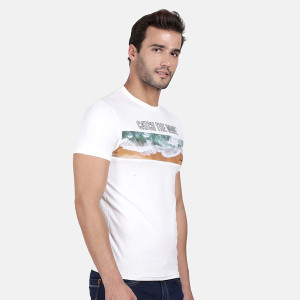 Men Off White Printed T-shirt