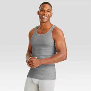 Hanes Men's 6pk Red Label Tank Top Dyed A-Shirt - Gray/Black